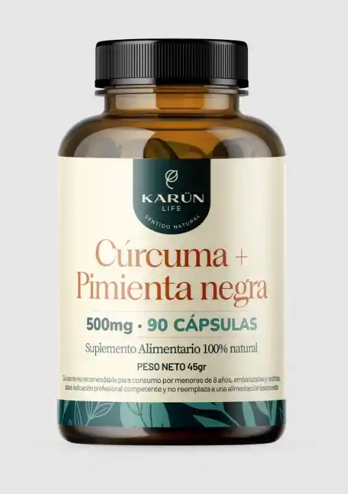 Curcuma + Pimienta Negra 500 Mg 90 Cápsulas