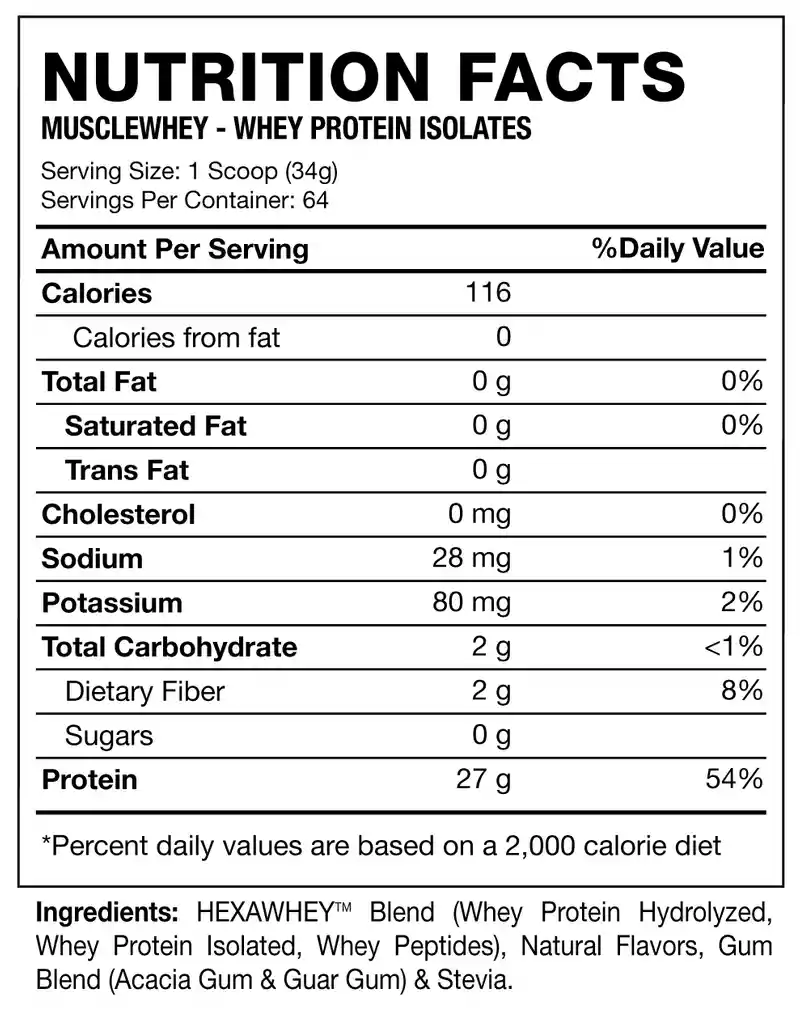 Proteina Hexacore Muscle Whey 4.8 Lbs Vainilla