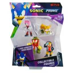 Sonic Prime Pack 5 Figuras 7cm (amy Rose-tails-knuckles-dr.eggmanrare)