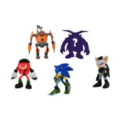 Sonic Prime Pack 5 Figuras 7cm (eggforce-knuckles-sonic-rouge The Bat-rare)