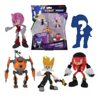 Sonic Prime Pack 5 Figuras 7cm (tails-amy Rose-eggforce-knuckles-rare)