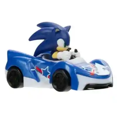 Sonic The Hedgehog Vehículo Metálico C/figura 1:64 Sonic