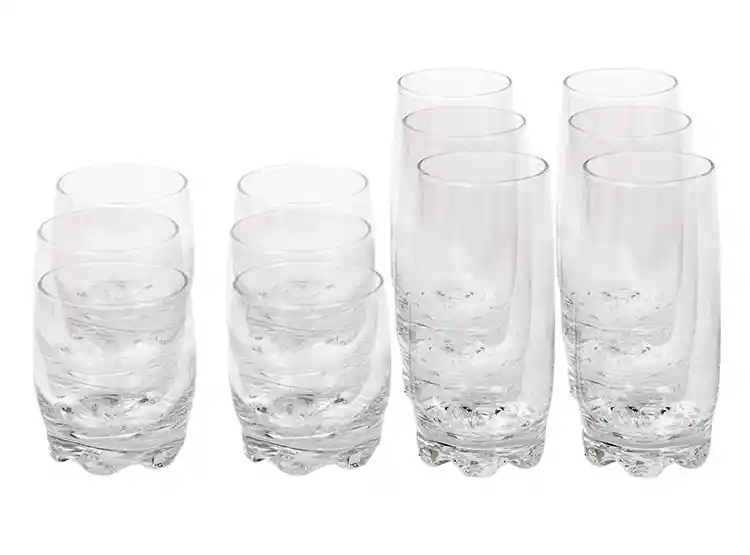 Set Vasos Ripley Home Altos Y Bajos X12