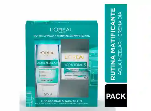 Pack Rutina Matificante L'oréal Agua Micelar + Crema De Día