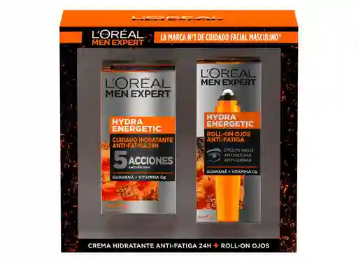 Pack Loreal Men Expert Hydra Energetic 5 Acciones + Roll On Anti Ojeras