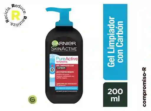 Limpiador En Gel Garnier Carbón Pure Active 200 Ml