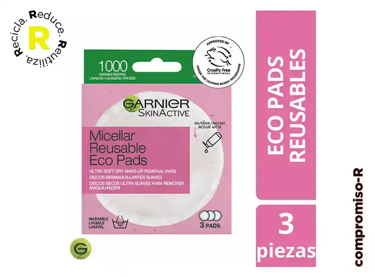 Ecopads Desmaquillantes Reutilizables Garnier Skin Active