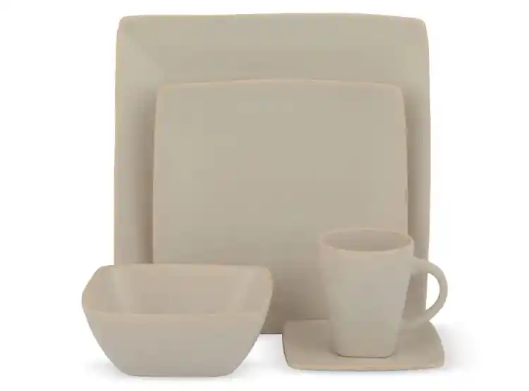 Juego De Comida Ripley Home Ceramica Cuadrado 30pz Blanco