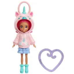 Mattel Polly Pocket Muñeca Hoodie Amigos Unicornio