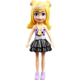 Mattel Polly Pocket Muñeca Polly Polera Y Falda Negra