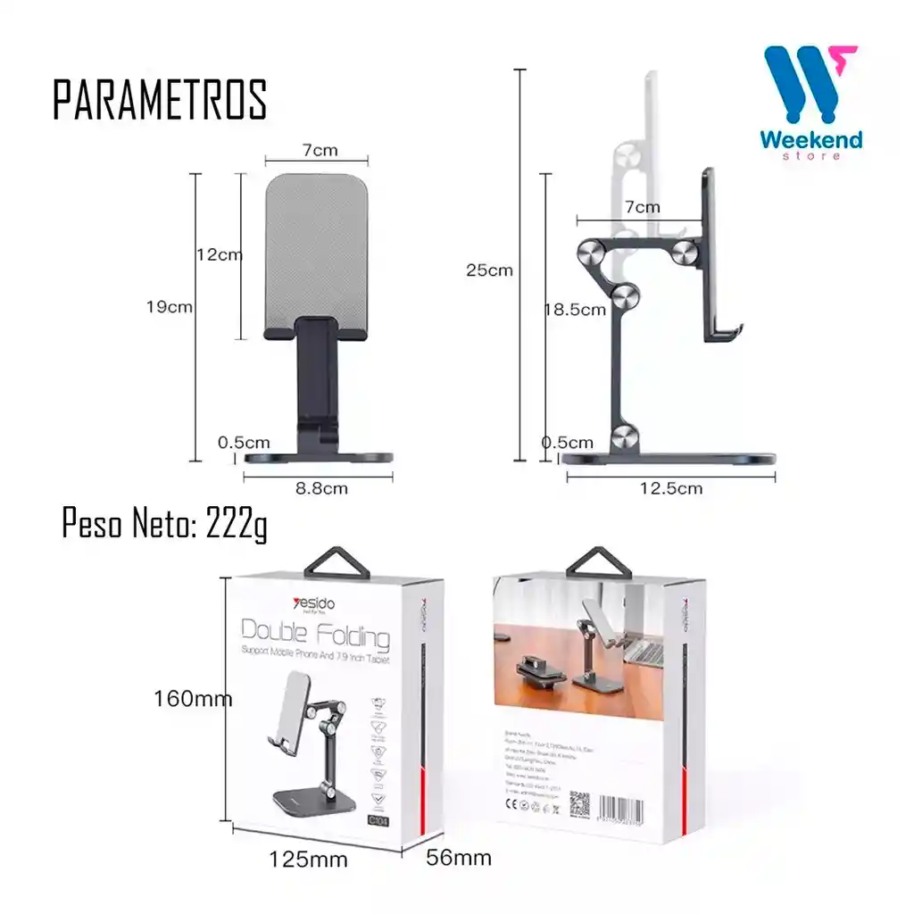 Soporte Para Celular Tablet Portátil Ajustable Yesido C104