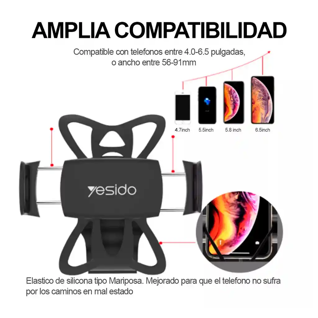 Soporte Porta Celular Holder Moto Bicicleta Yesido C42