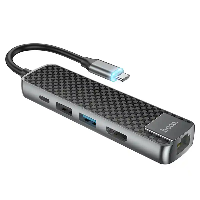 Hub Tipo C Multipuertos - Hdtv + Usb3.0 + Usb2.0 + Rj45 + Pd