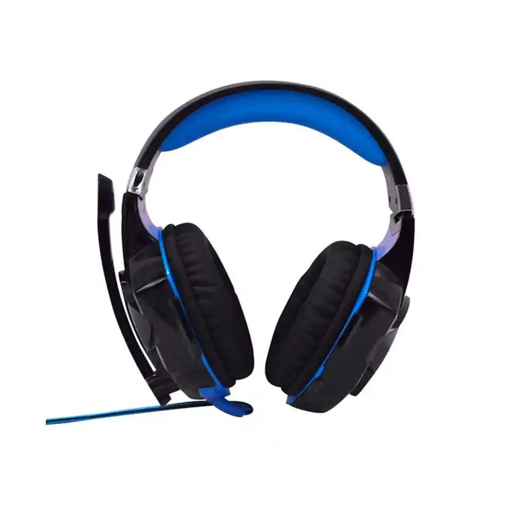 Auriculares Gamer Kotion Gamer G2000 Negro Y Azul Con Luz Led