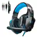 Auriculares Gamer Kotion Gamer G2000 Negro Y Azul Con Luz Led