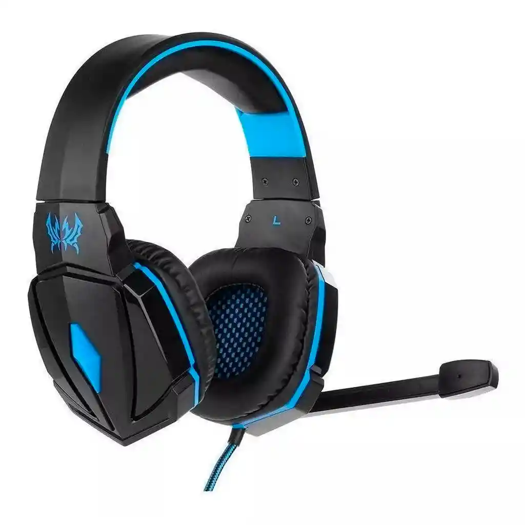 Auriculares Gamer Kotion Each G4000 Negro Y Azul Con Luz Led