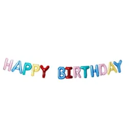 Globos De Papel De Plata Happy Birthday (36,5cm Alto Cada Letra)