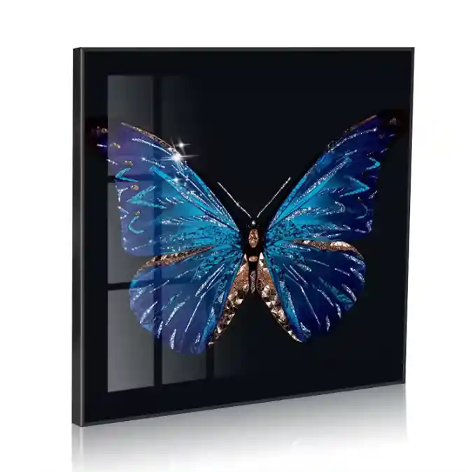 Pintura Decorativa Con Diseño De Mariposa Azul Arte Precioso