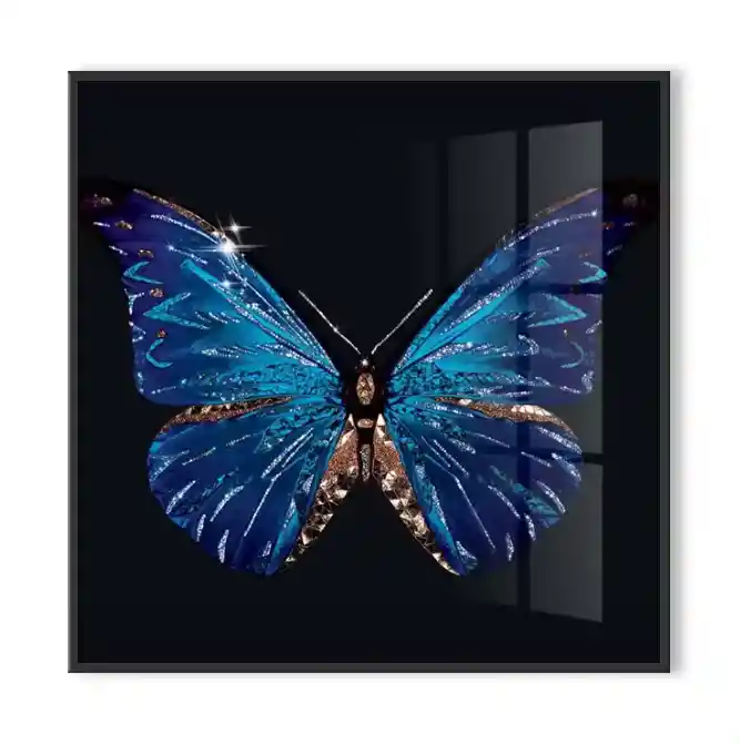 Pintura Decorativa Con Diseño De Mariposa Azul Arte Precioso