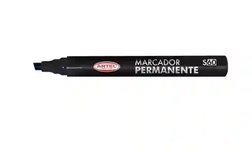 Marcador Permanente S60 Punta Biselada Negro