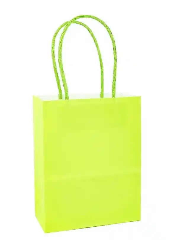 Bolsa De Papel Verde Limón Pequeña