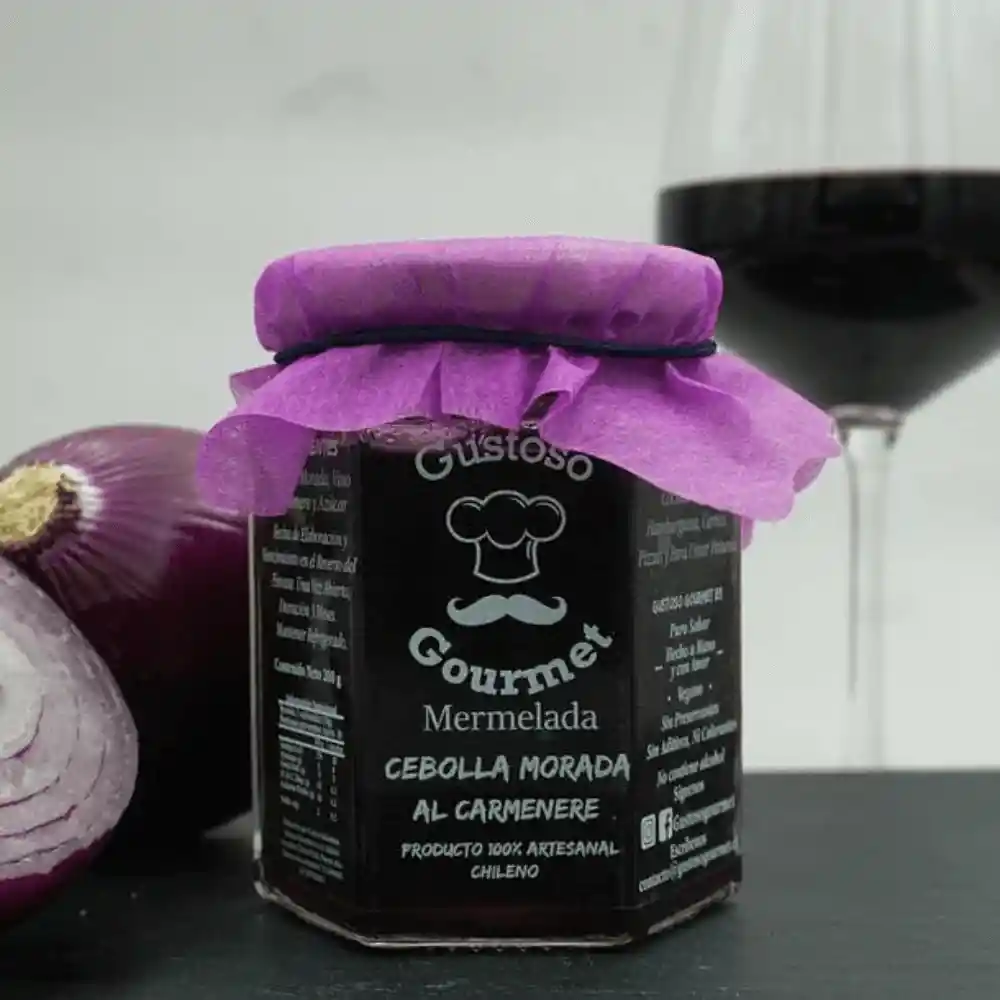 Mermelada Cebolla Morada Al Carmenere 200 G Marca Gustoso Gourmet