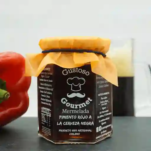 Mermelada Pimiento Rojo A La Cerveza Negra 200 G Marca Gustoso Gourmet