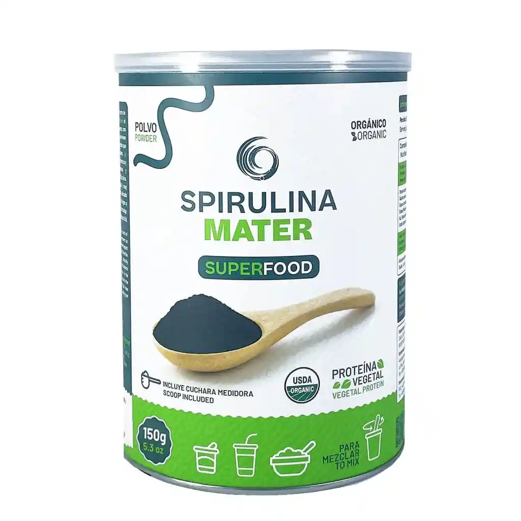 Spirulina Mater. Spirulina En Polvo En Tarro