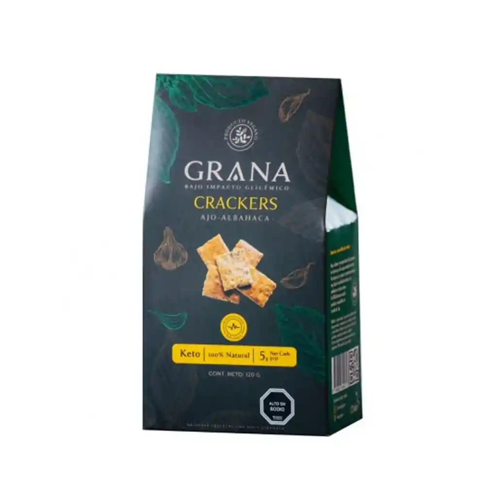 Grana. Crackers Ajo Albahaca