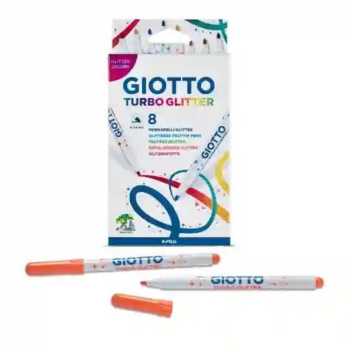 Giotto Turbo – Set 8 Marcadores Glitter 2.8 Mm