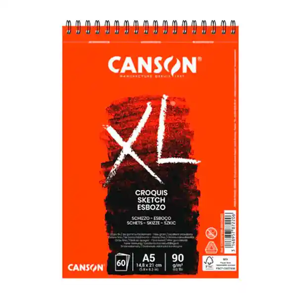 Canson Xl – Croquera Croquis A5 14,8 X 21 Cm 60 Hojas