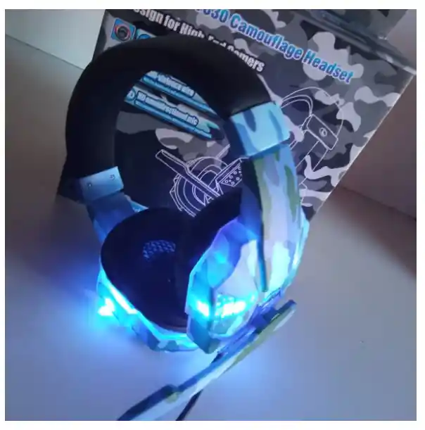 Audífonos Gamer Pc Soyto Sy830 Camuflados Azul