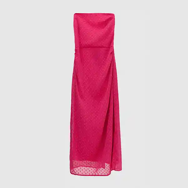 Vestido Strapless Bolero Fucsia Formal S Mujer Raindoor