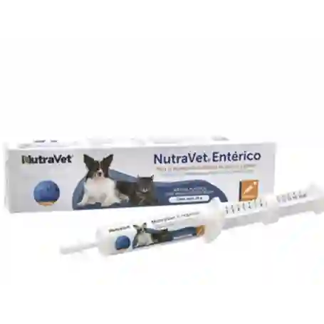 Nutravet Enterico - Probioticos, Prebioticos Y Adsorbentes Intestinales - Perros Y Gatos - Jeringa 15g