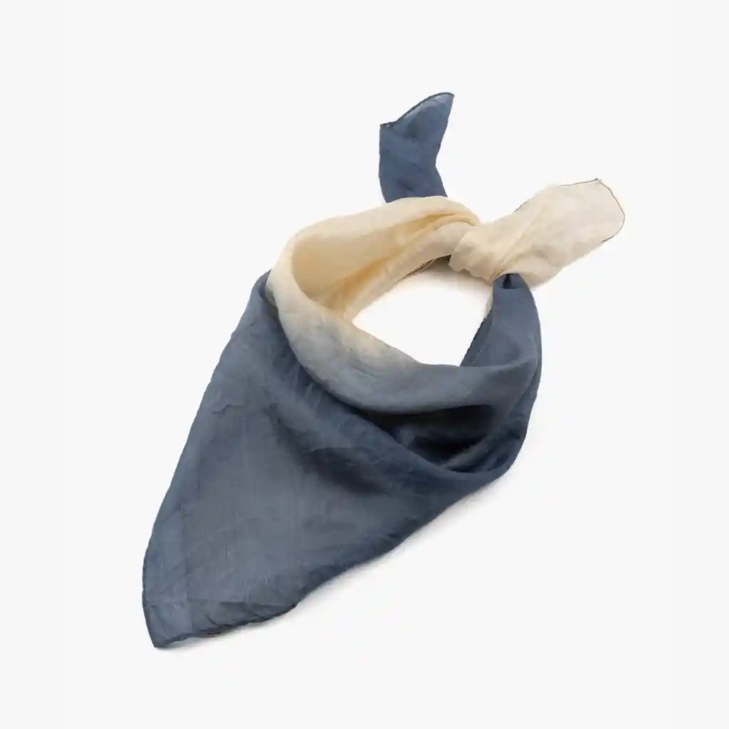 Bandana Mujer Seda Tie Dye Azul
