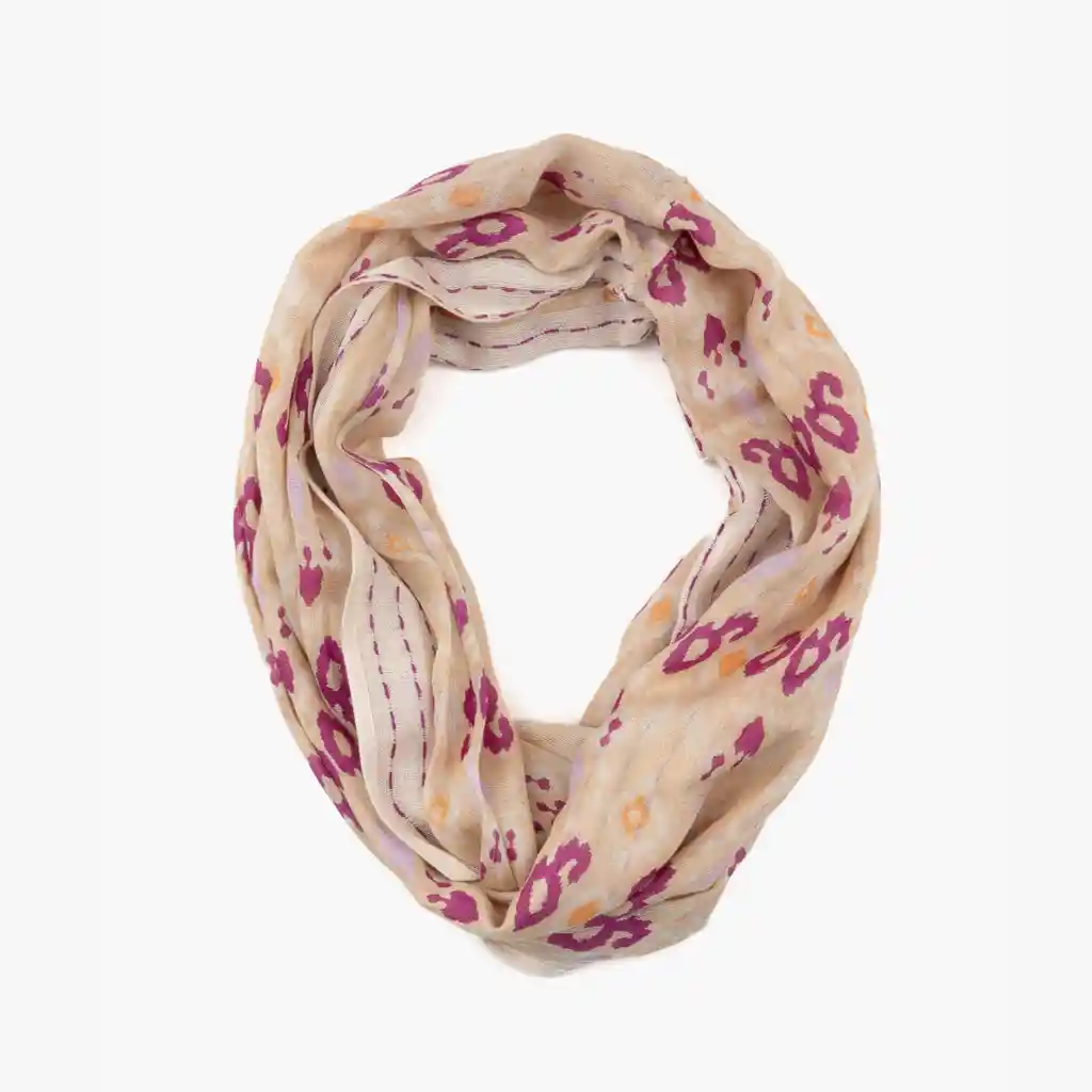 Bufanda Mujer Infinito Étnico Y Líneas Morado