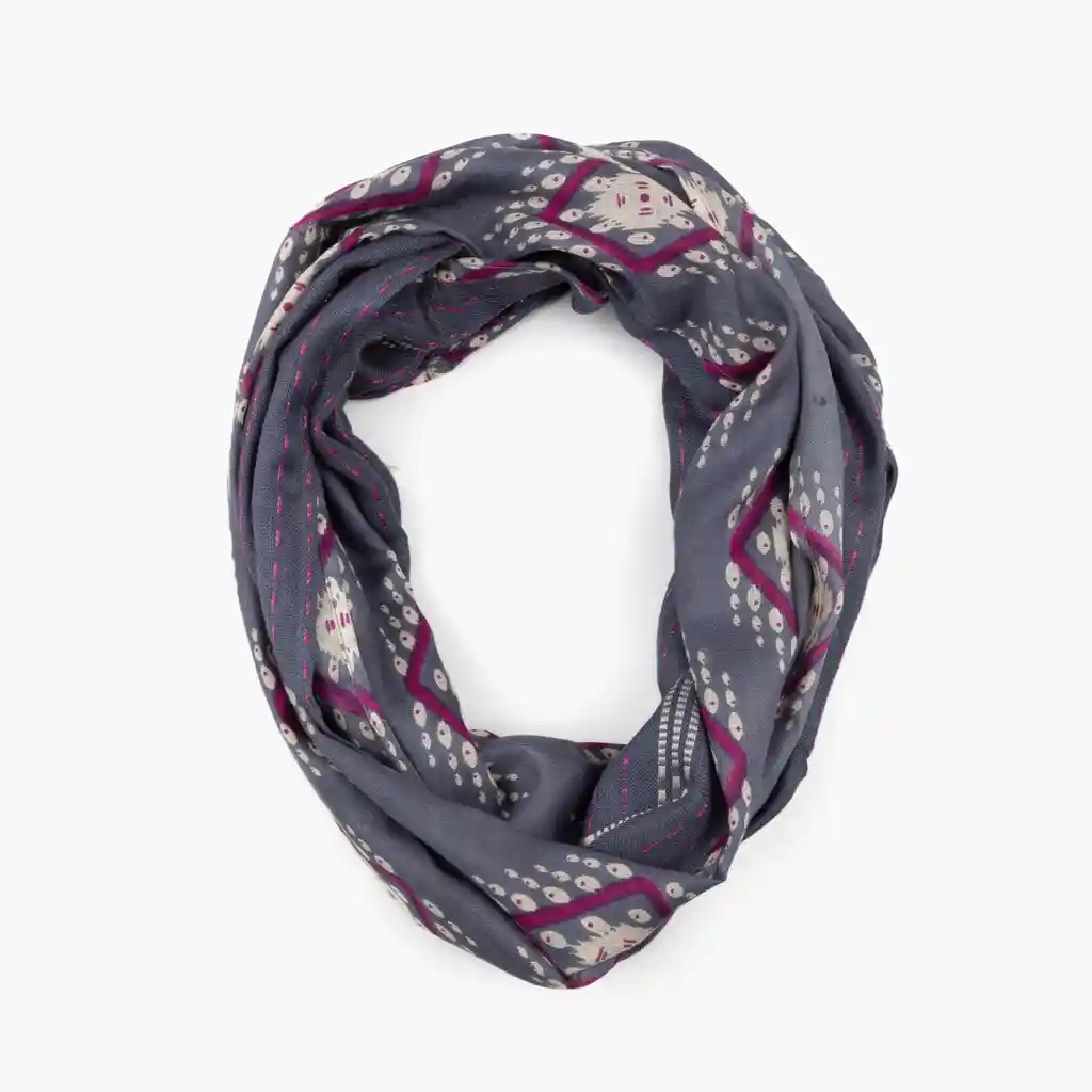 Bufanda Mujer Infinita Rombos Azul