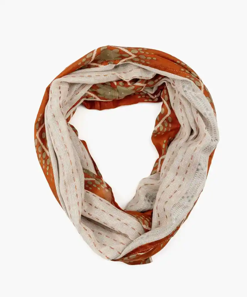Bufanda Mujer Infinita Rombos Naranjo