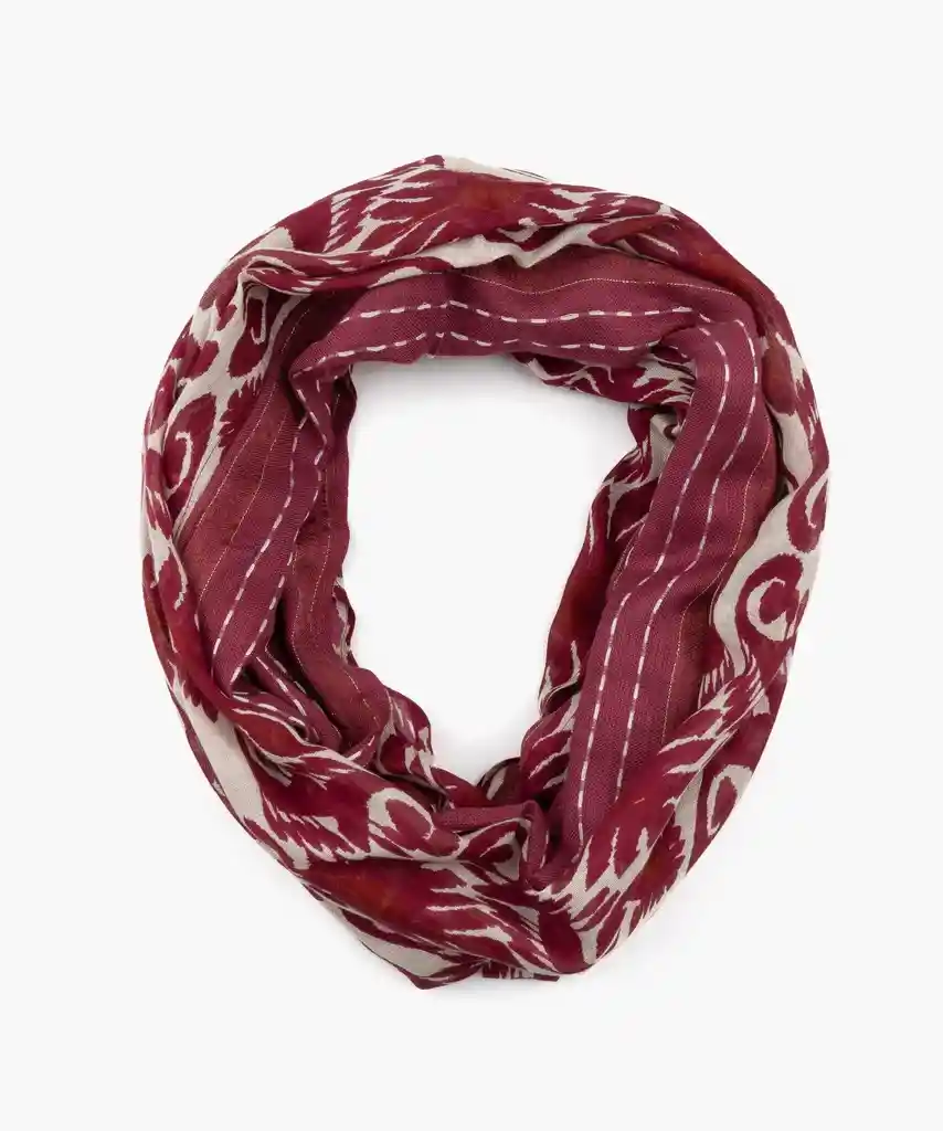 Bufanda Mujer Infinita Flores Burdeo