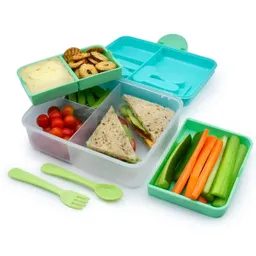 Lonchera Bento Box Con Cubiertos Azul - Melii