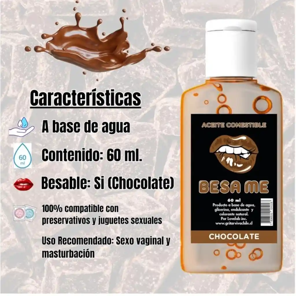 Aceite Comestible Y Lubricante Sabor A Chocolate