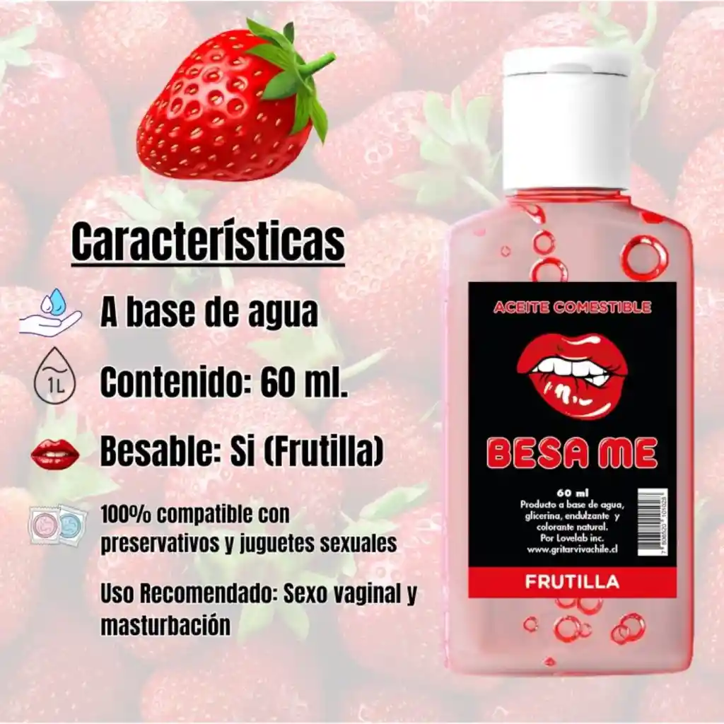 Aceite Comestible Y Lubricante Sabor A Frutilla