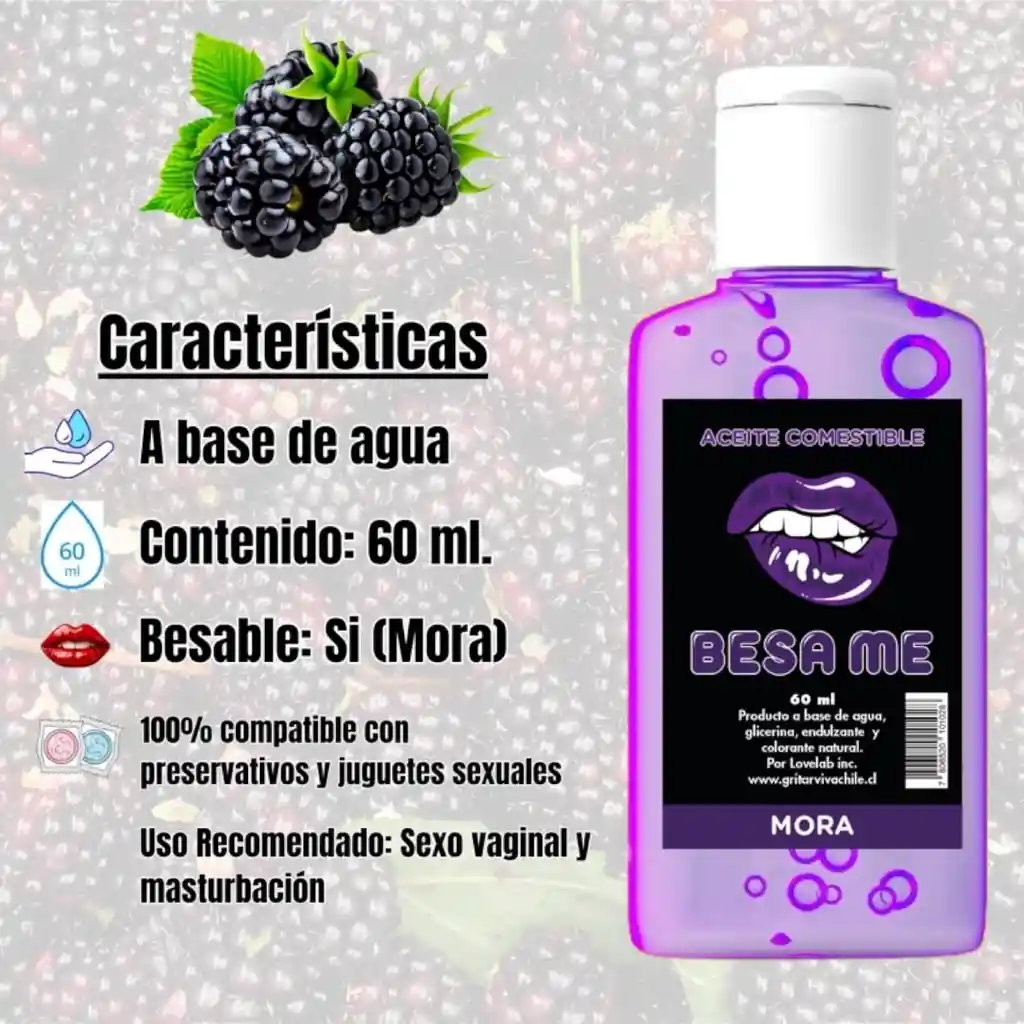 Aceite Comestible Y Lubricante Sabor A Mora