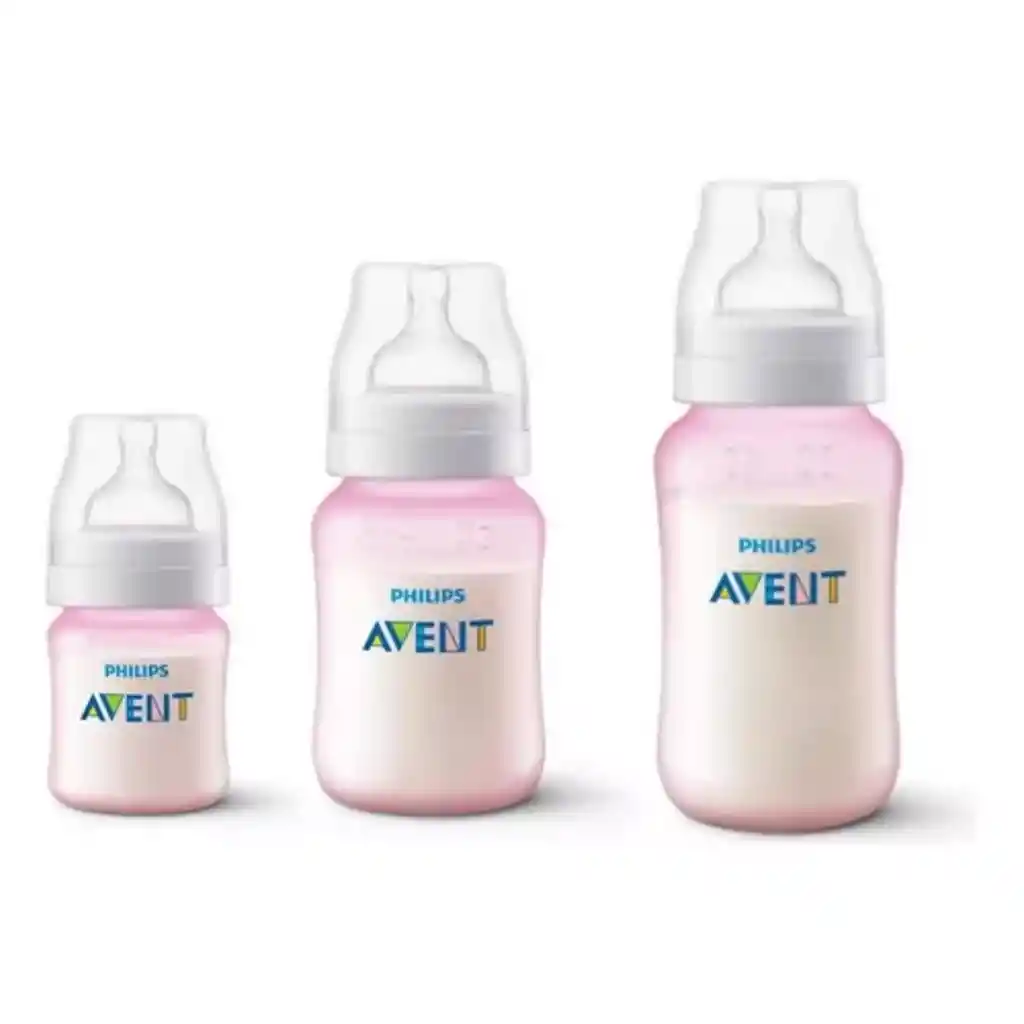 Set Mamadera Anti-colic 125 Ml+260ml+330 Ml Rosa