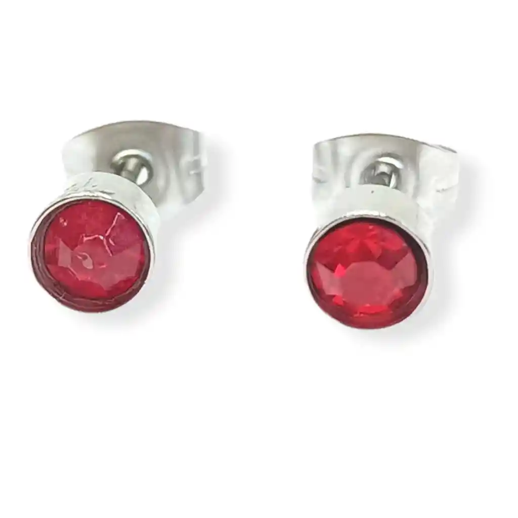 Aros Pequeños Puntos De Luz Acero Quirúrgico Rojo 5mm