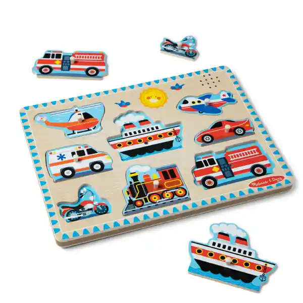 Puzzle Madera Con Sonidos Vehiculos Melissa & Doug