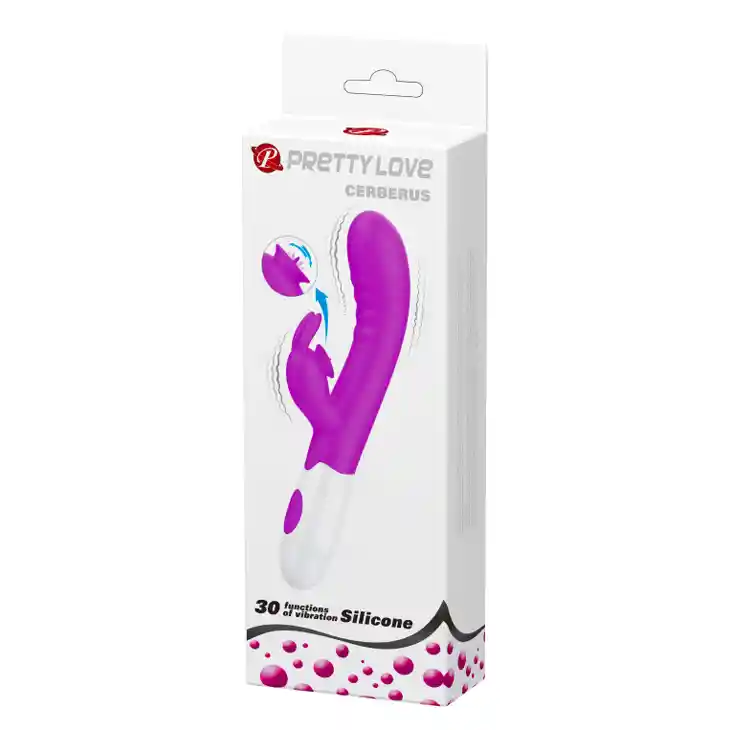 Vibrador Dual Cerberus Con Lengua Y Orejitas Pretty Love