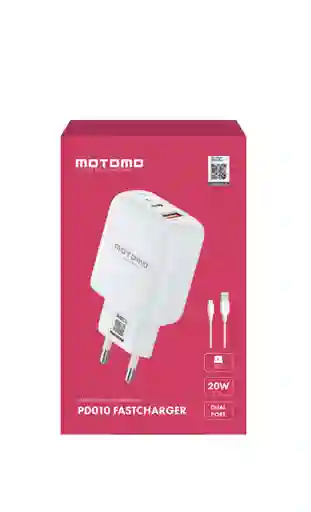 Cargador Carga Rápida 20w 2 Puertos (usb Y Tipo C) + Cable Tipo C Motomo