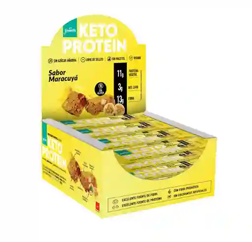 Caja Barra Keto Protein Sabor Maracuya 640 Gr Marca Granolin