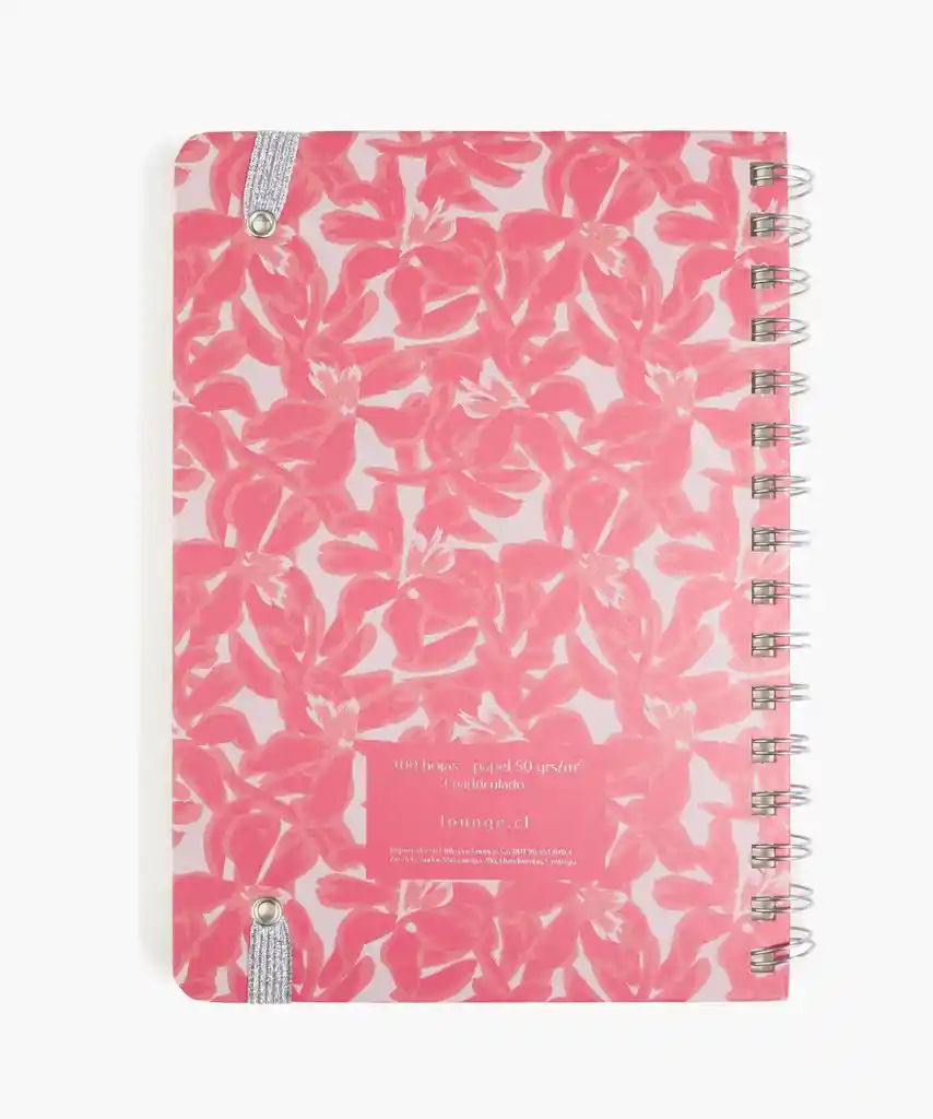Cuaderno Mujer Flores Mediano Cuadriculado Fucsia